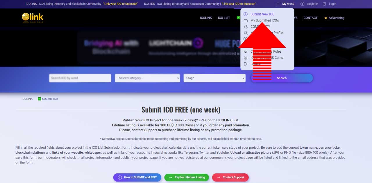 Edit ICO in the List